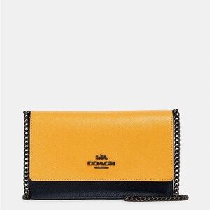 COACH Yellow, Pink and Black Leather Crossbody and Belt Bag (2 in 1) NWOT